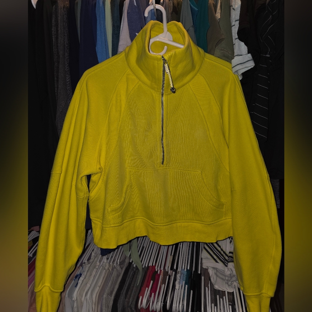 Lululemon Scuba Oversized Half-Zip Hoodie Neon Yellow XS/S